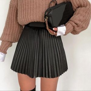 Lulus leather accordion skirt